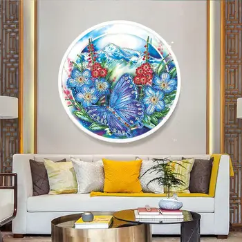 

DIY Diamond Painting Pendant with Tassel Partial Drill Special Shape Diamond Embroidery Cross Stitch Household Decoration Art