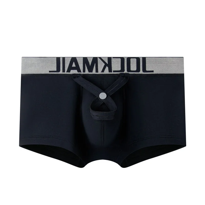 JOCKMAIL сексуальные мужские трусы-боксеры с мешочком для пениса U выпуклая выпуклость хлопок дышащее Мужское нижнее белье пули разделенные кольца для геев