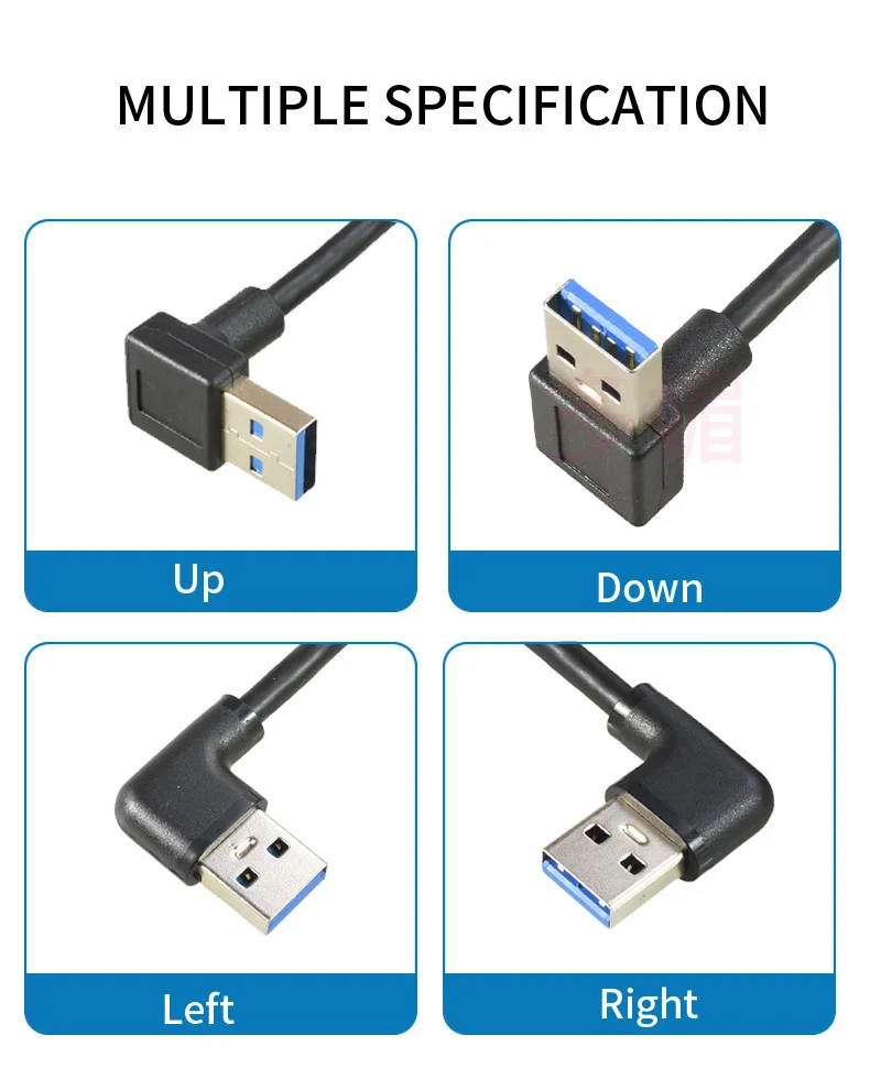 Double Right Angle USB 3.0 Cable - Same Side Double Bend Male to Male Description Image.This Product Can Be Found With The Tag Names Computer Cables Connecting, Computer Peripherals, PC Hardware Cables Adapters, Same side