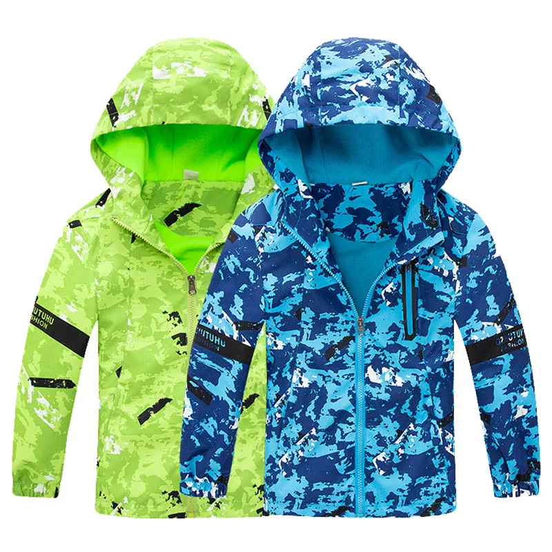 

Waterproof Boys Jacket Windproof Children Outerwear Warm Polar Fleece Coat Hoodie Autumn Winter Kids Clothes for 3-12 Years