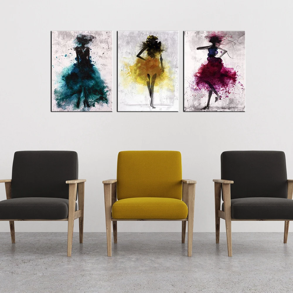 Fashion Woman Portrait Bathroom Wall Art Painting Canvas Print Watercolor Artwork For Office Baby Room Wall Decor Dropshipping|Painting & Calligraphy| - Aliexpress