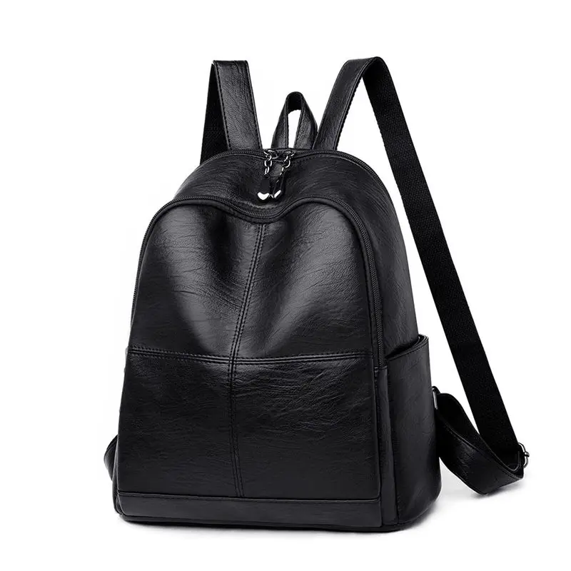 Черный Женский рюкзак для девочек mochila feminina, повседневный женский кожаный рюкзак, женская сумка через плечо, сумка для путешествий - Цвет: Черный