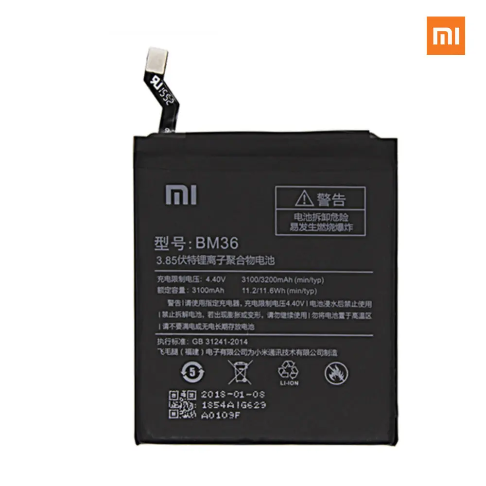 3200mAh Original size replacement battery BM36 For xiaomi Mi 5S MI5S Genuine Phone Battery+tools | Мобильные телефоны и