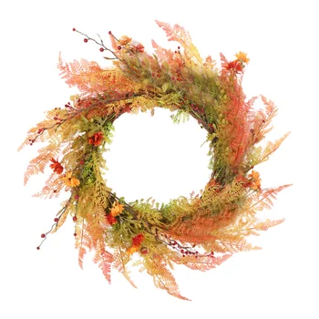 

1PC Simulated Fern Leaf Garland Vivid Decorative Wreath for Door Festival Party Home