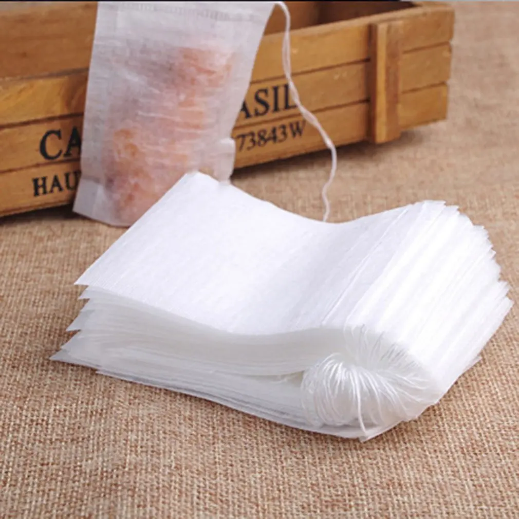 

100Pcs Corn fiber Empty Draw String Teabags Herb Tea Bag Loose Tea Bag Pouch