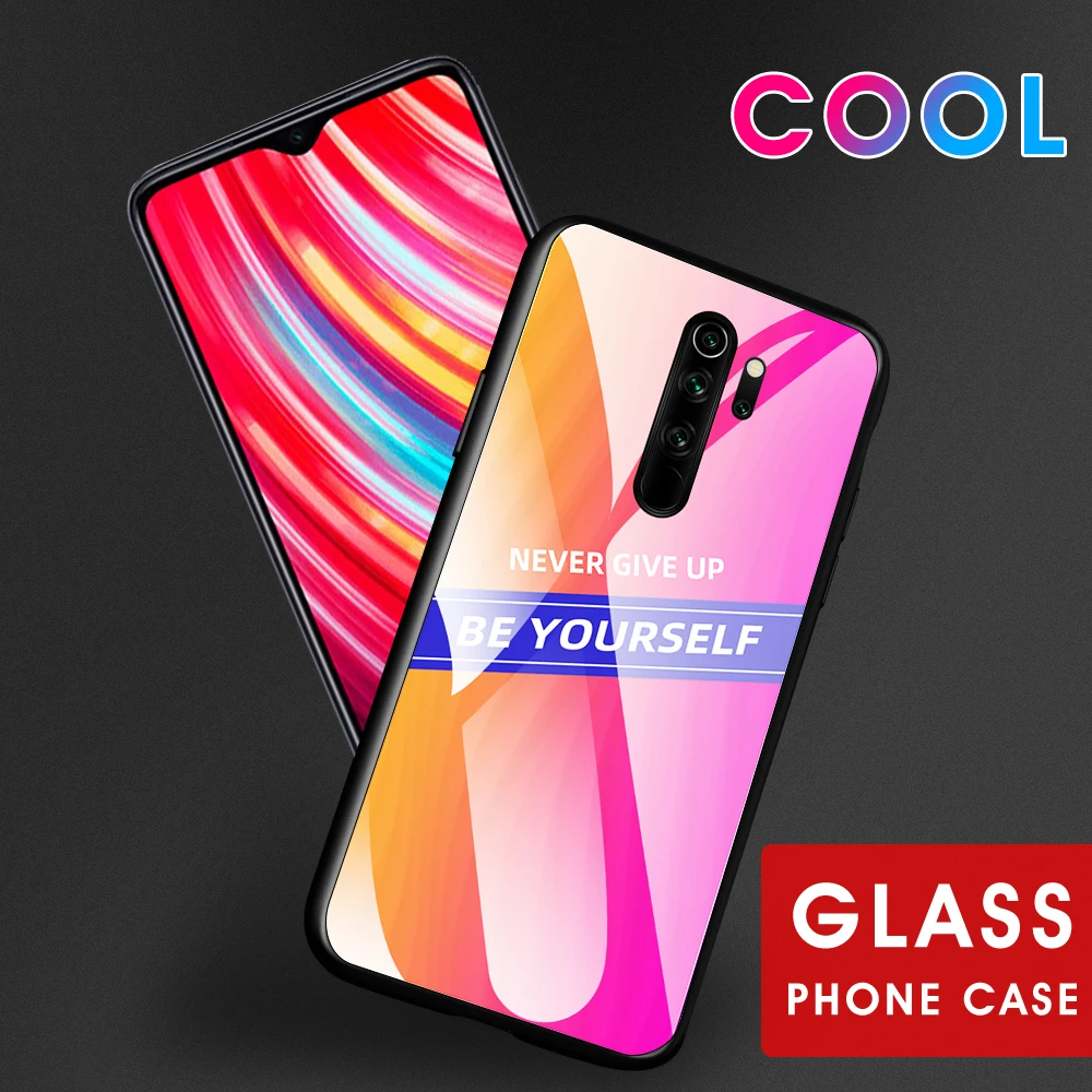 Tempered Glass Phone Case For Xiaomi Redmi Note 7 8 6 5 Pro 8A 7A Anti Shock Impact Silicon Cover Note8 Note7 | Мобильные телефоны