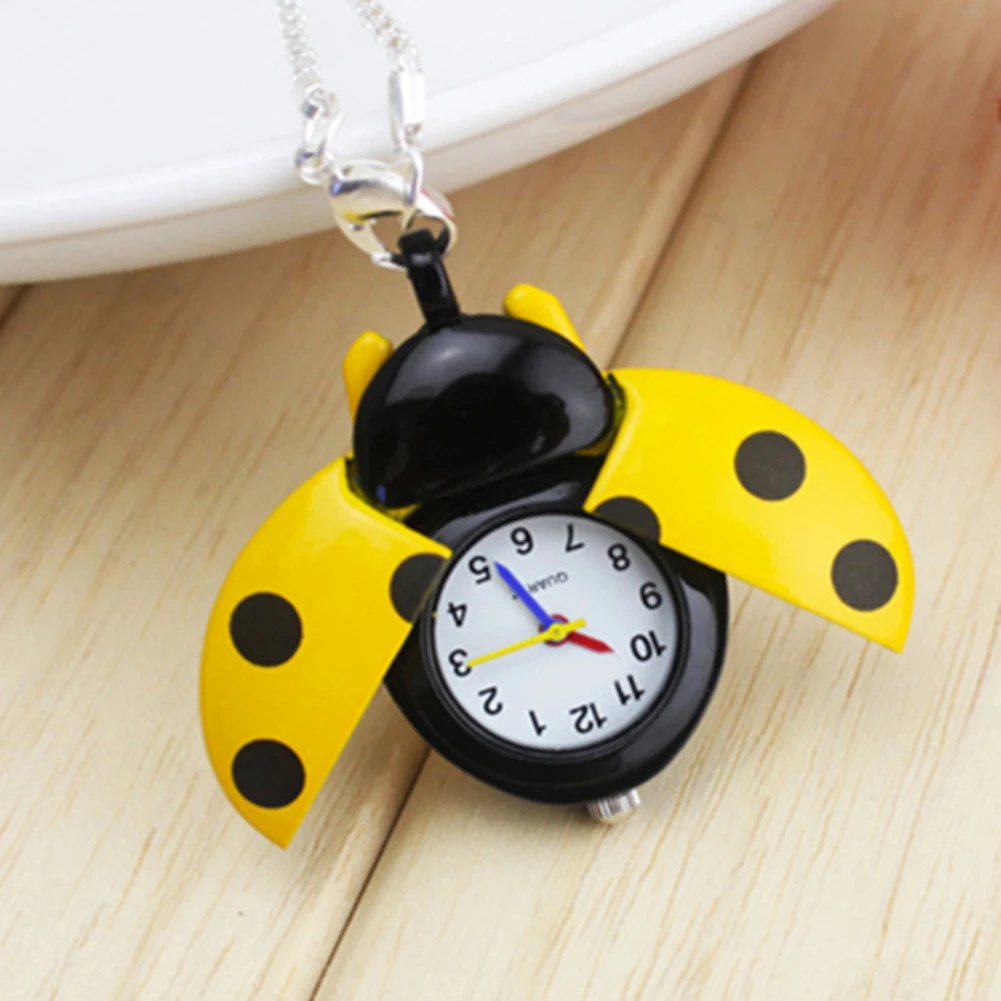Часы reloj Ретро подушка в форме божьей коровки форма кварцевые карманные часы ожерелье подвеска унисекс подарки Горячие карманные часы Новинка