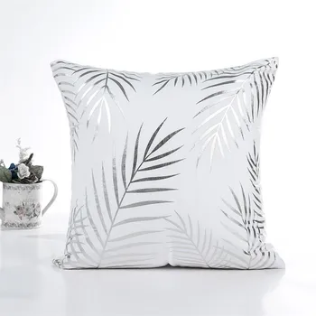 

Silver Bronzing Printing Pillow Case Christmas Sofa Waist Throw Cushion Cover Home Decorative Pillow Cover