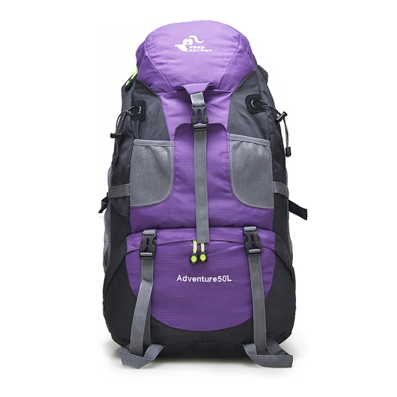 Foldable Hiking Backpack 50L Lightweight Packable Backpack for Backpacking,Travelling, Camping,Mountaineering,Trekking Touring - Цвет: Пурпурный цвет