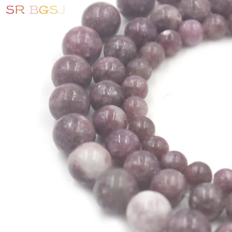 Free Shipping 6 8 10mm Wholesale Natural Gems Stone Round Jewelry DIY Pink Lepidolite Beads Strand 15&quot| |