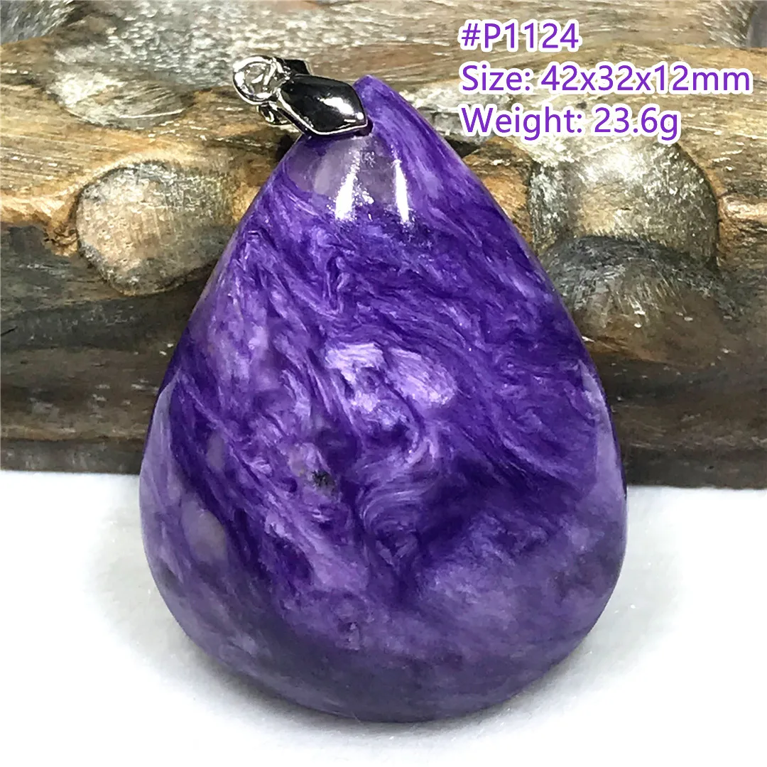 

Genuine Natural Purple Charoite Crystal Pendant Jewelry For Women Lady Men Healing Luck Gift Stone Silver Beads Gemstone AAAAA