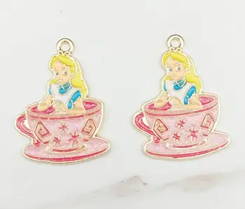 

100 pcs Alice princess Necklace/Bracelet/Earrings Pendants DIY Jewelry Making Accessories