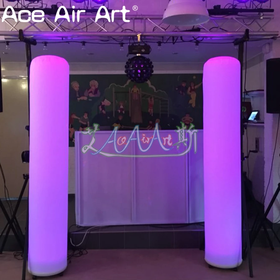 2 PCS Led Inflatable Lighting Tube Column Air Blown Inflatable Pillar and Cones For DJ and Club Background Decor 6