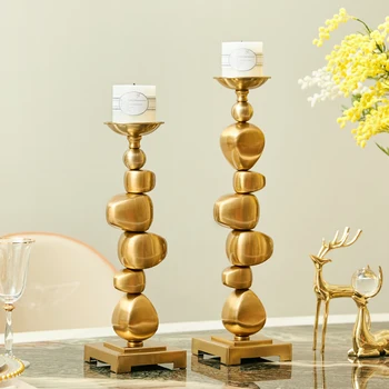 

Simple Metal Candle Holder Modern Golden Nordic Romantic Dinner Table Vintage Candlestick Decoracion Hogar Decor Home MM60ZT