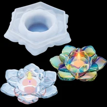 

Lotus Candles Holders Resin Mold Flower Candlestick Epoxy Casting Silicone Molds For DIY Jewelry Box Trinket Container