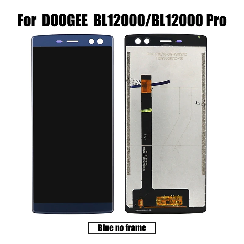 Для DOOGEE BL12000 Pro lcd и сенсорный экран дигитайзер с рамкой дисплей экран Модуль Ремонт Замена аксессуары - Цвет: Blue no frame