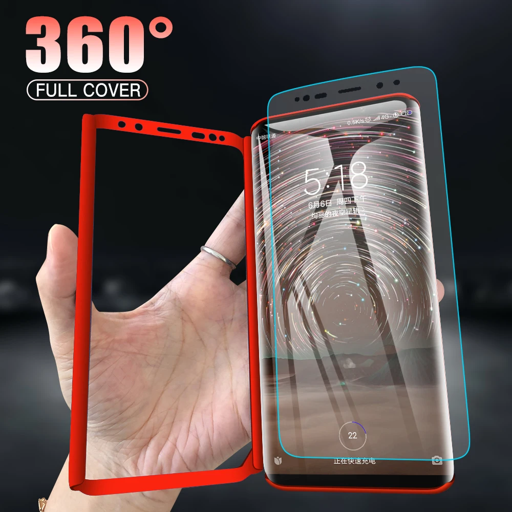 

360 Degree Shockproof Case For Huawei Y6 Pro Y7 Y9 2018 2019 Full Cover Phone Cases For Huawei Mate 9 10 20 Pro Lite With Glass