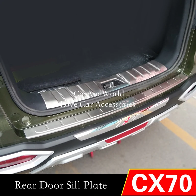 

Для Changan CX70 CX70T 2016-2021 нержавеющая задняя планка бампера, педали, планка заднего порога, крышка, декоративные аксессуары для автомобиля