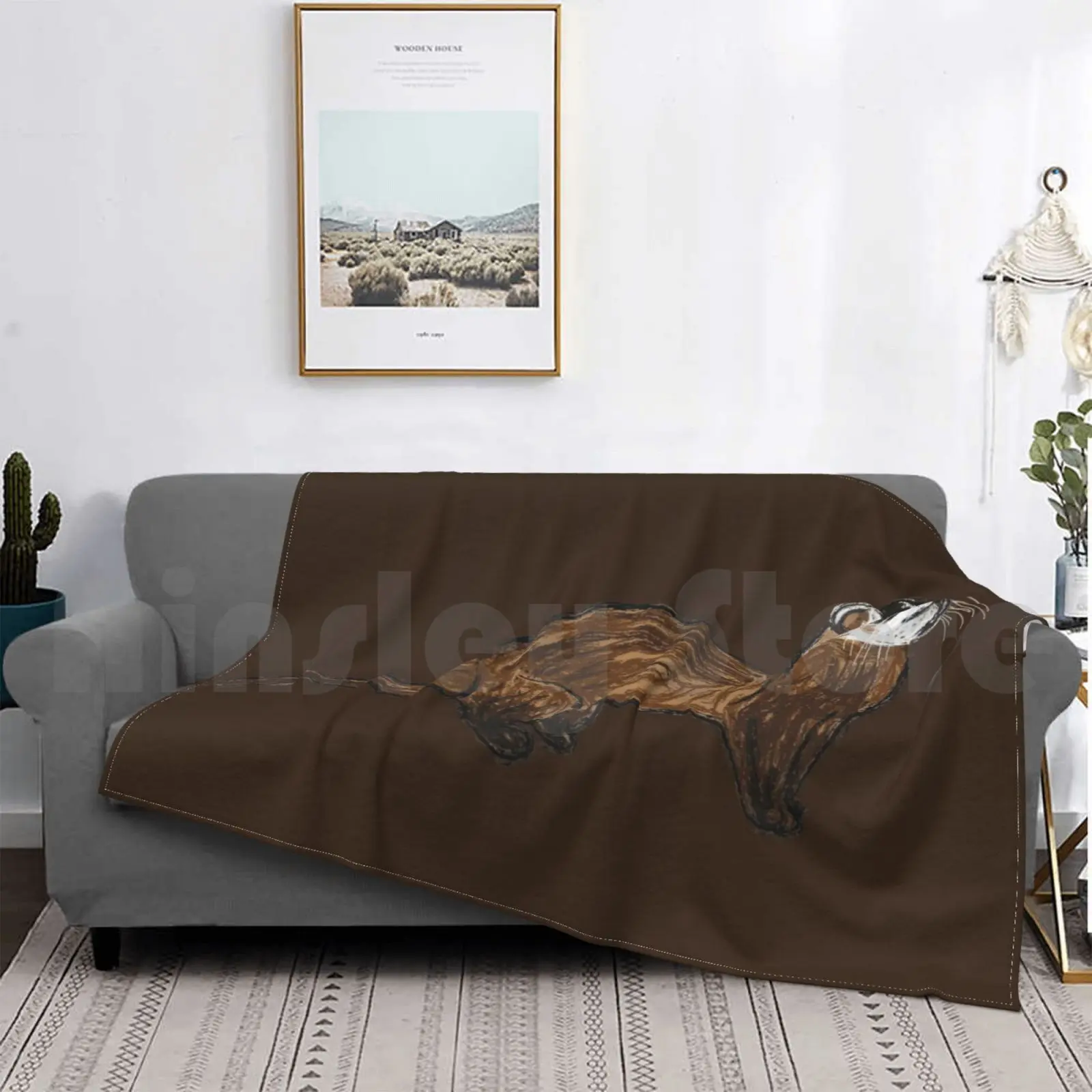 

Artwork Of A Ferret Blanket Fashion Custom Ferret European Polecat Polecat Marten Ermine