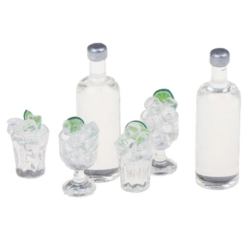 

1/3Pcs 1:12 Dollhouse Miniature Mini Bottle Wine Cups Furniture Toy New DIY Collectible Gift kitchen accessories