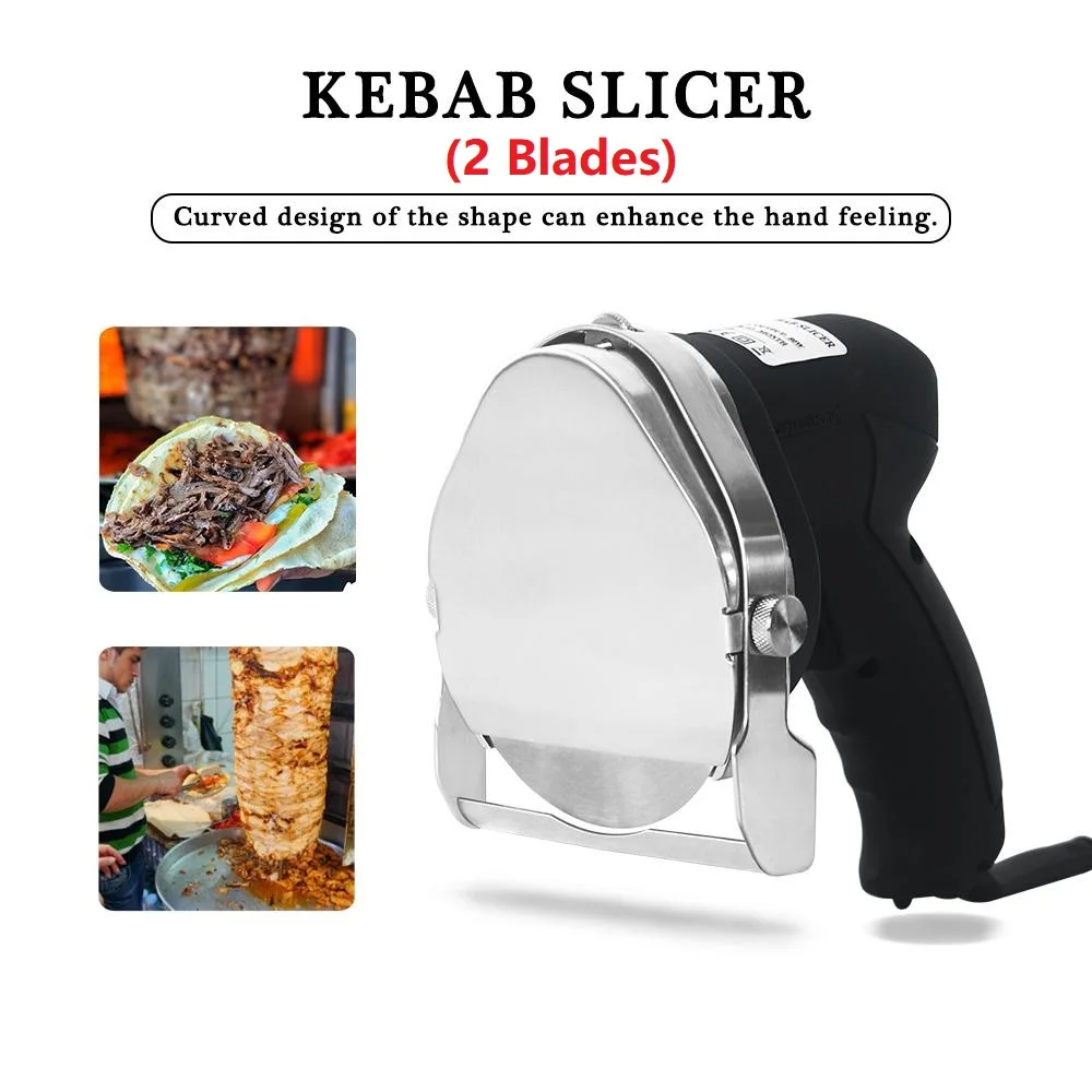 

Barbecue Meat Slicer (2Blades)Machine Professional Electric bbq Grill Cutter Tools Shawarma Doner Kebab Sliced Meat Gyros Knife