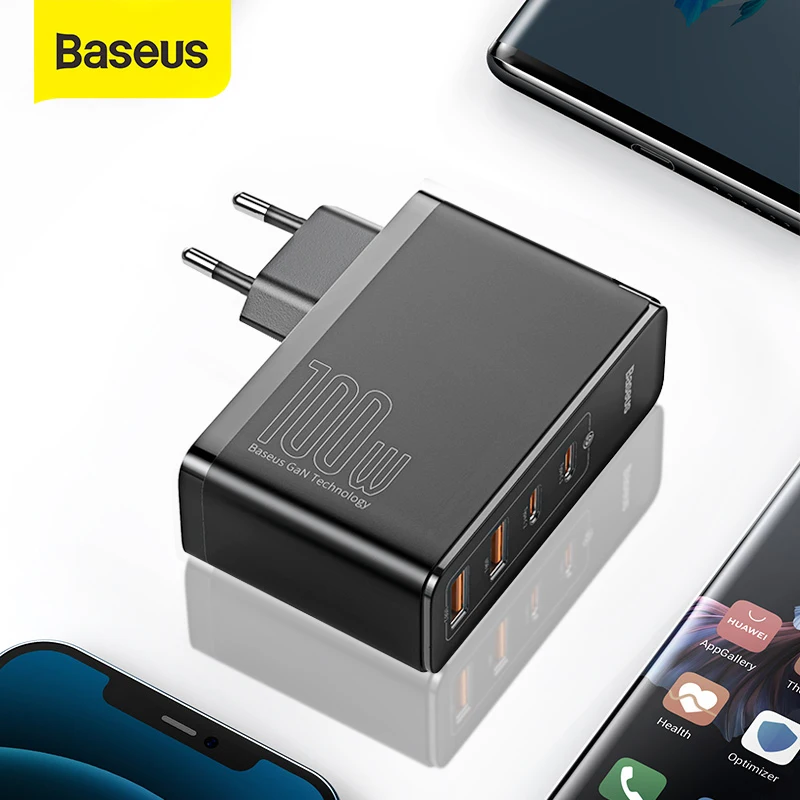 Baseus 100W GaN USB Quick Charger QC 3.0 PD USB Type C Fast Charging Charge For iPhone 12 Pro Max 8 Macbook Xiaomi Phone Charger