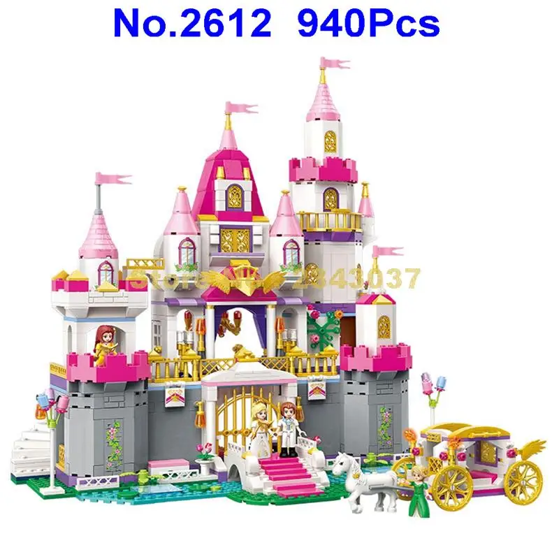 2612 940 шт Девочки друзья принцесса Лия Ангел замок празднование 4 фигурки светящиеся строительные блоки игрушка