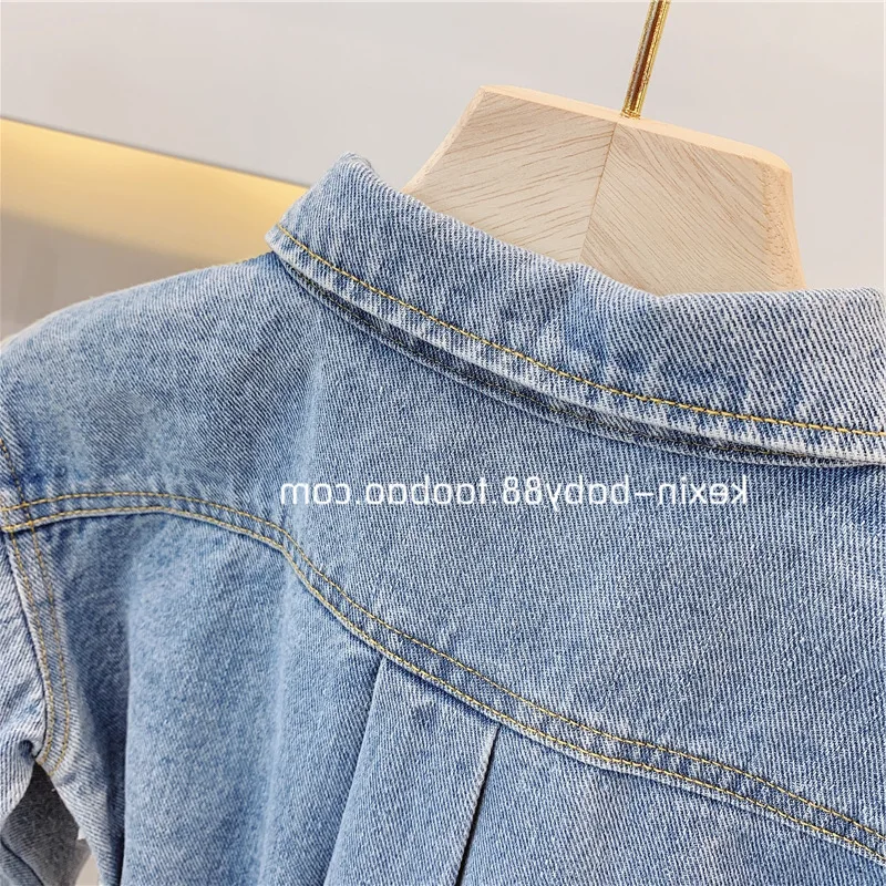 Mihkalev Kids jeans jacket and coat for children autumn clothing outerwear 4 6 8Year kids clothes girls denim coat costume