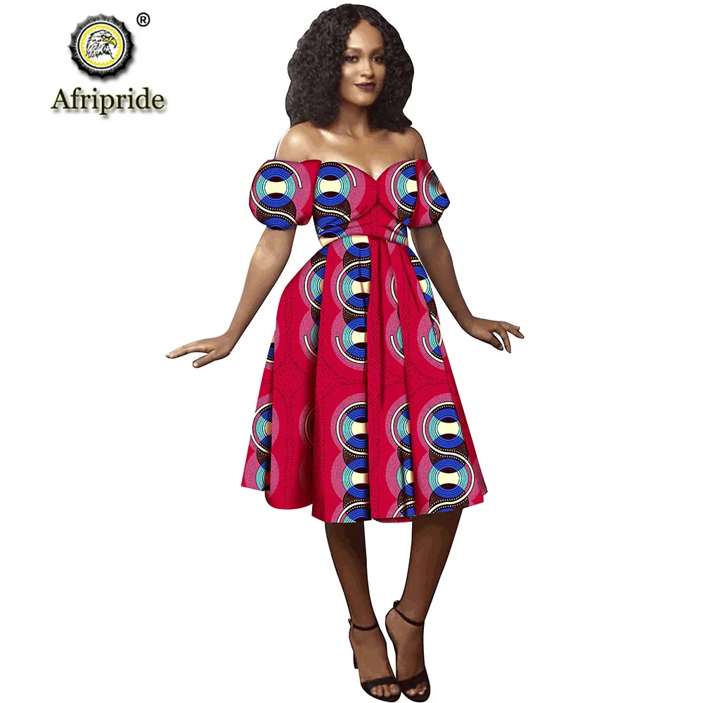 Африканские платья с принтом для женщин, одежда Дашики, вощеное хлопковое облегающее платье А-силуэта, сексуальное платье для вечеринки, vestidos AFRIPRIDES1925084 - Цвет: 284X