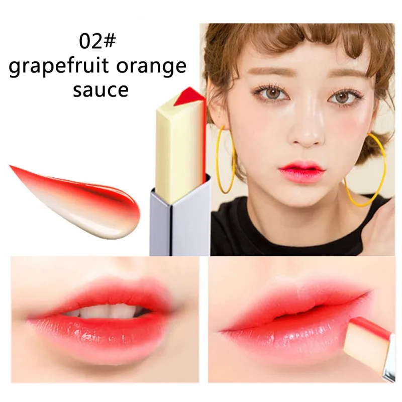Градиентная помада два цвета увлажняющий бальзам для губ питательный оттеночный блеск для губ кусающий Губы Макияж корейская косметика - Цвет: as show