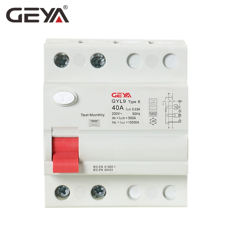 

Free Shipping GEYA B Type RCCB Residual Current Circuit Breaker DC ELCB 2P 63 Amp 30mA Type B RCD 10KA