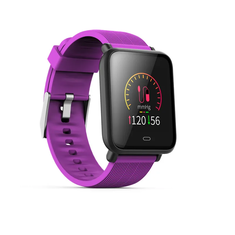 purple Q9 Смарт часы кровяное давление монитор сердечного ритма IP67 Водонепроницаемый Спорт Фитнес Trakcer часы для мужчин женщин Smartwatch PK p68 p70 z03 - Цвет: purple
