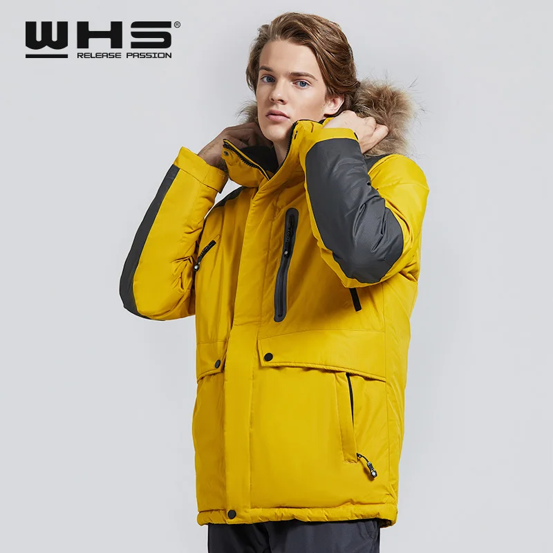 WHS Мужская утолщенная хлопковая куртка осенне зимняя спортивная ветрозащитная