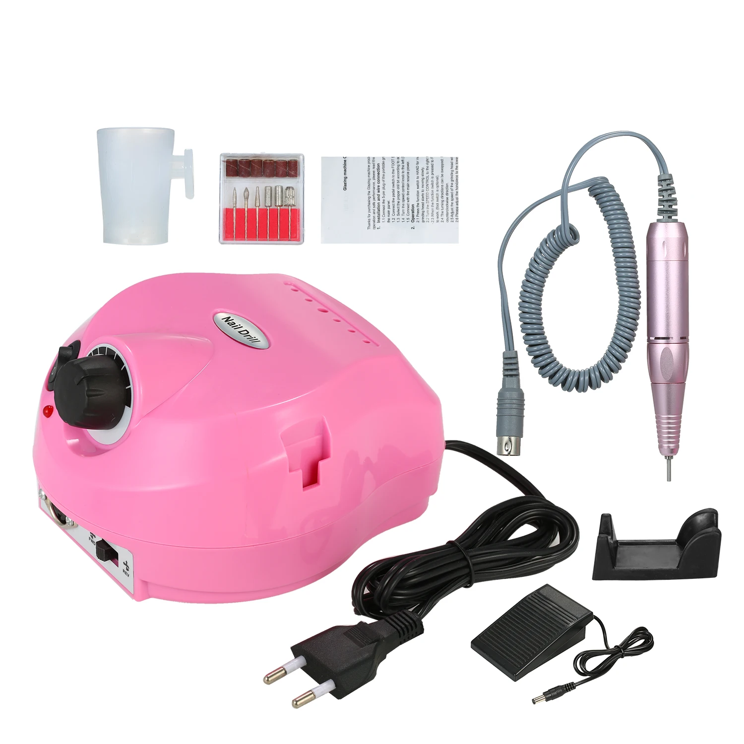 Professional Electric Nail Drill Machine 30000RPM E-file Electric Nail File Grinder Polisher Kit Manicure Pedicure Drill - Цвет: Pink