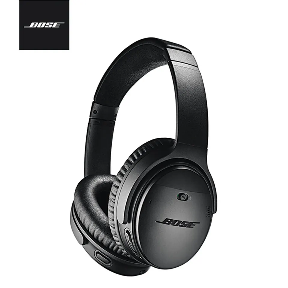 Беспроводные Bluetooth наушники Bose quietкомфорт 35 II ANC, Бас-гарнитура, шумоподавление, спортивные наушники с микрофоном, голосовой помощник - Цвет: Черный