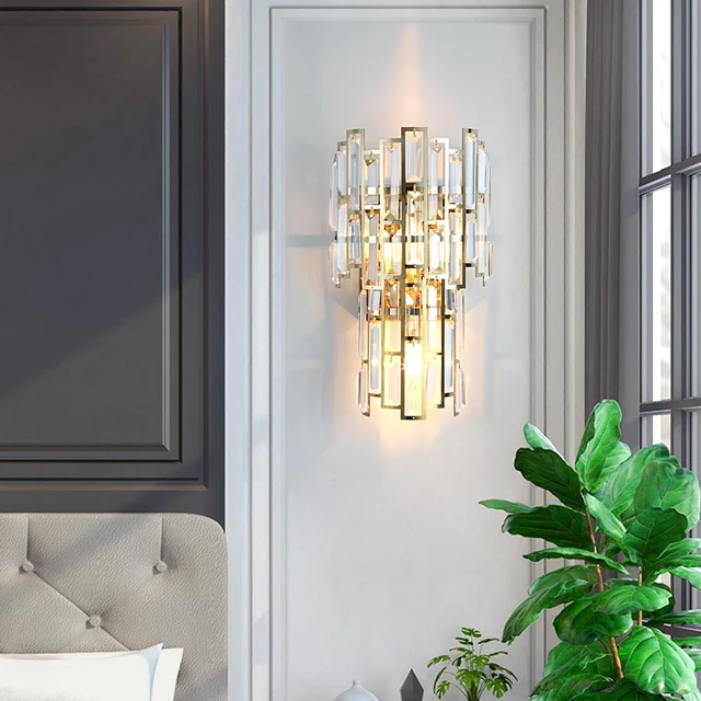 Modern Crystal Gold Luxury Aisle Wall Light 1