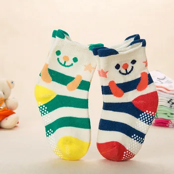 

2Pair Animal Baby Socks Non-slip Rubber Soles KT Sock for Baby Girls Boys Cartoon Newborn Kids Socks Children Baby Cheap Stuff