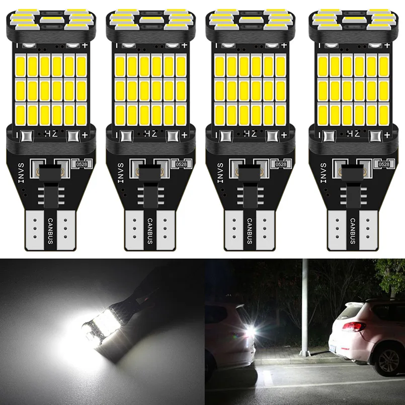 

4pcs 1200Lm T15 W16W Led Canbus light Bulb 921 912 Error Free Super bright 4014SMD LED car Backup Reverse Lights white Amber 12V