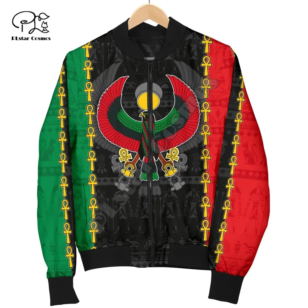 Africa Country Mysterious Ancient Egypt Anubis Tattoo Retro Winter Coat Streetwear 3DPrint Men/Women Windbreaker Bomber Jacket 1 men s ancient egypt eye of horus god 3d print hoodie pants set women casual egyptian tribal clothes hoodie trousers suits