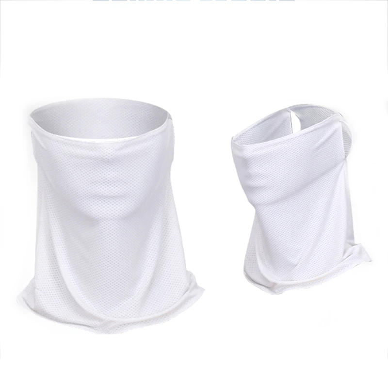 

2Pcs New Golf Sunscreen Collar Ice Stretch Breathable Golf Sunscreen Masks Grey with White