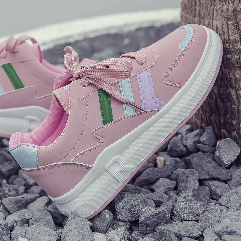 

Trend Thick Bottomed White Sport Sneakers Women's New Style Korean-style Casual Shoes Women's Street Snap Harajuku-Style White S