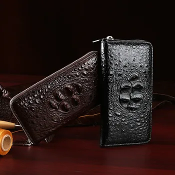 

Crocodile leather clutch wallet for man Leisure business genuine leather Real leather Multifunction long wallet Business