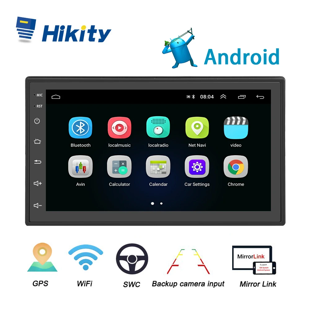 Hikity автомобильный мультимедийный плеер Andriod gps навигация 2 Din Авторадио WiFi 7
