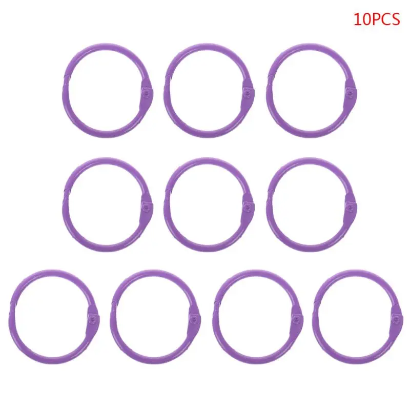 10pcs Metal Loose Leaf Binder Ring Book Hoops DIY Albums School Office Supplies Craft W91A - Цвет: LP
