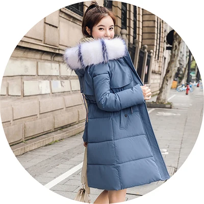 Winter Medium Long Women Parkas Winter New Fashion Fur Collar Slim Down Cotton Jacket Female Large Size Hooded Coats XIN062