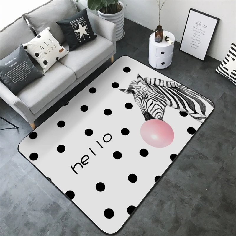 

Nordic Simplicity Kids Rugs Cartoon Animals Baby Play Mat Thick Living Room Bedroom Carpet Children Room Eco-friendly Floor Mats