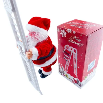 

Christmas Santa Claus Music Toys Music Electric Climbing Ladder Hanging Toy Kids Gift Party Ornament Christmas Tree Decoration