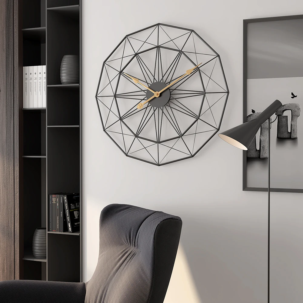 

Nordic Silent Wall Clock Modern Design Metal Large Minimalist Wall Clock Creative Kitchen Orologio Parete Home Watch JJ60WC