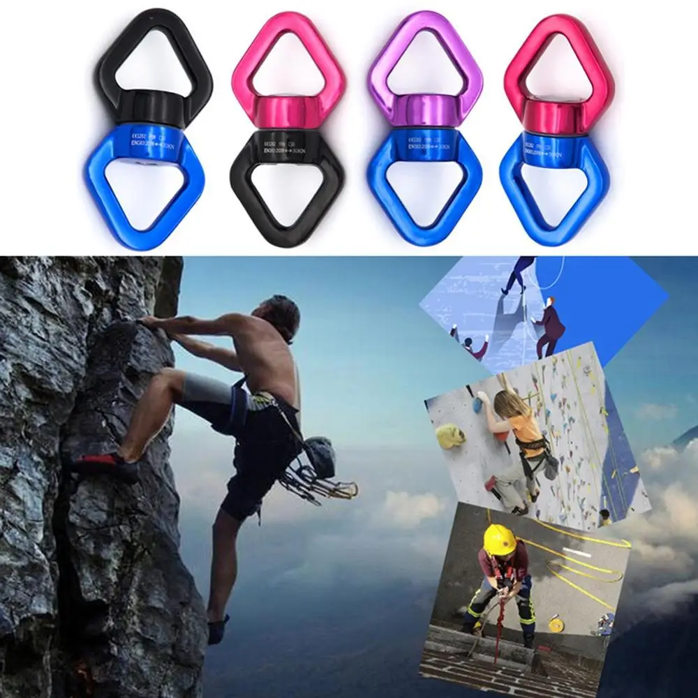 

Outdoor Rock Climbing Carabiner Universal Gimbal Ring Swivel Connector Yoga Swing Hammock Rope Swivel Rotational Connector 23L