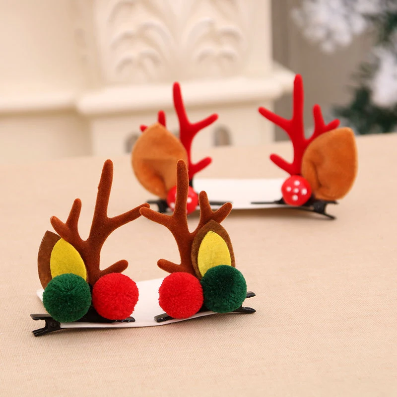 Christmas Headdress/Antler Hairpin/Mink Hair Clip/Kids Gift/Mushroom Hairpin/Christmas Decoration/Christmas Head Buckle